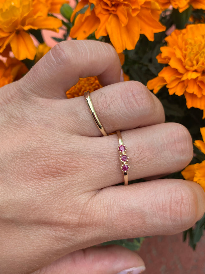 Anillo Flor de Sueños Oro14K (Numerología 3)